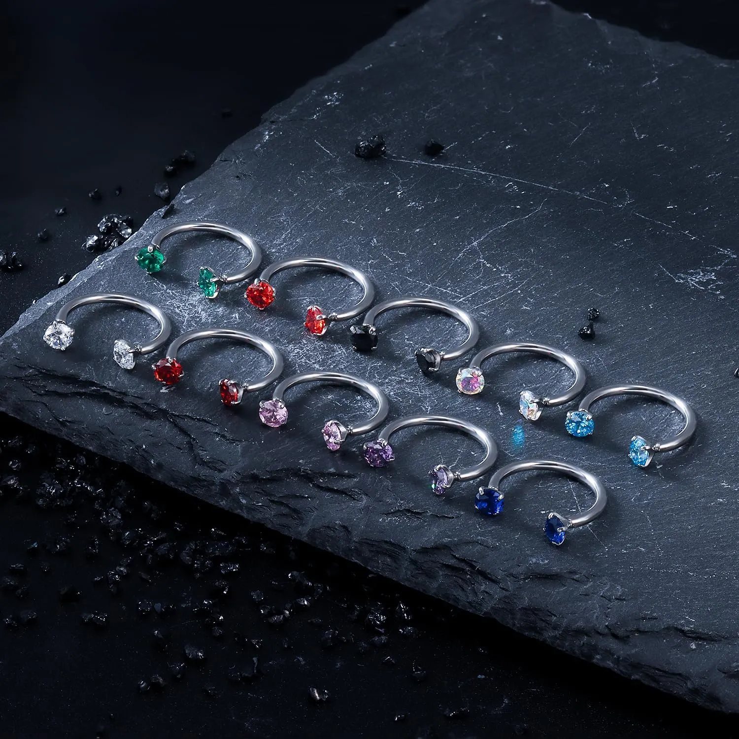16G F136 Titanium Internal Thread Horseshoe Septum Nose Ring Piercing Jewelry Circular Barbell Helix Snug Tragus Rook Daith Cartilage Earring Lip Ring Piercing Jewelry for Women Men 8MM 10MM