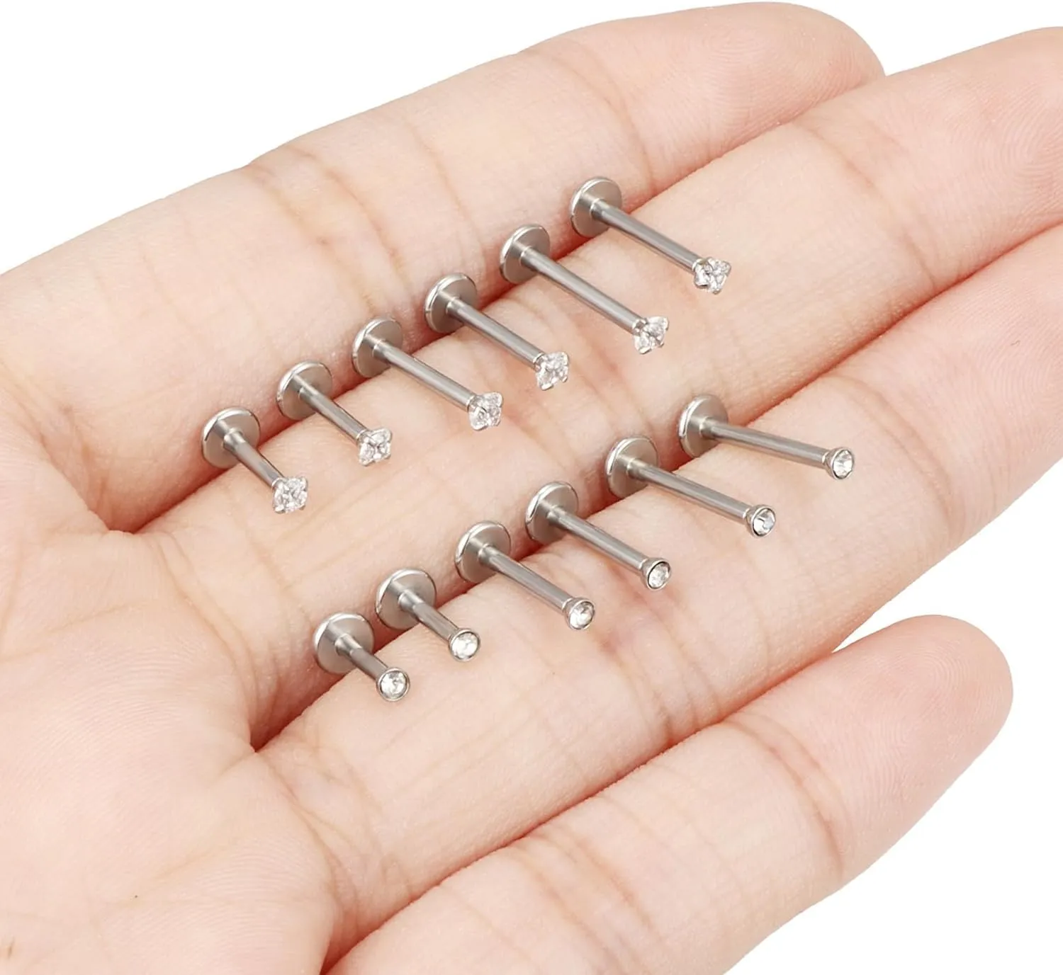 16G Lip Rings for Women Stainless Surgical Steel Labret Jewelry Monroe Lip Ring Medusa Piercing Jewelry Tragus Helix Cartilage Forward Earring Piercing Jewelry for Women 6MM 8MM 10MM 6 Pairs