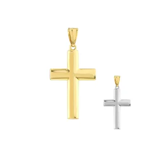 17.90mm Two Tone Knife Edge Cross Pendant 17.90mm Two Tone Knife Edge Cross Pendant