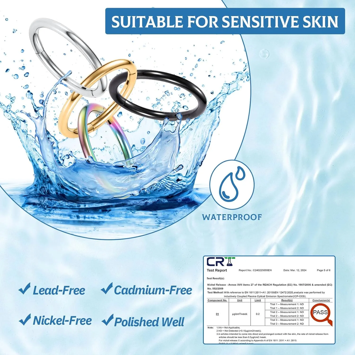 18G Nose Hoop Rings Surgical Steel Hinged Segment Clicker Rings 16G Septum Lip Rings 10 PCS Conch Daith Rook Cartilage Tragus Helix Sleeper Lobe Hoop Earrings Piercing Jewelry for Women 6mm to 16mm