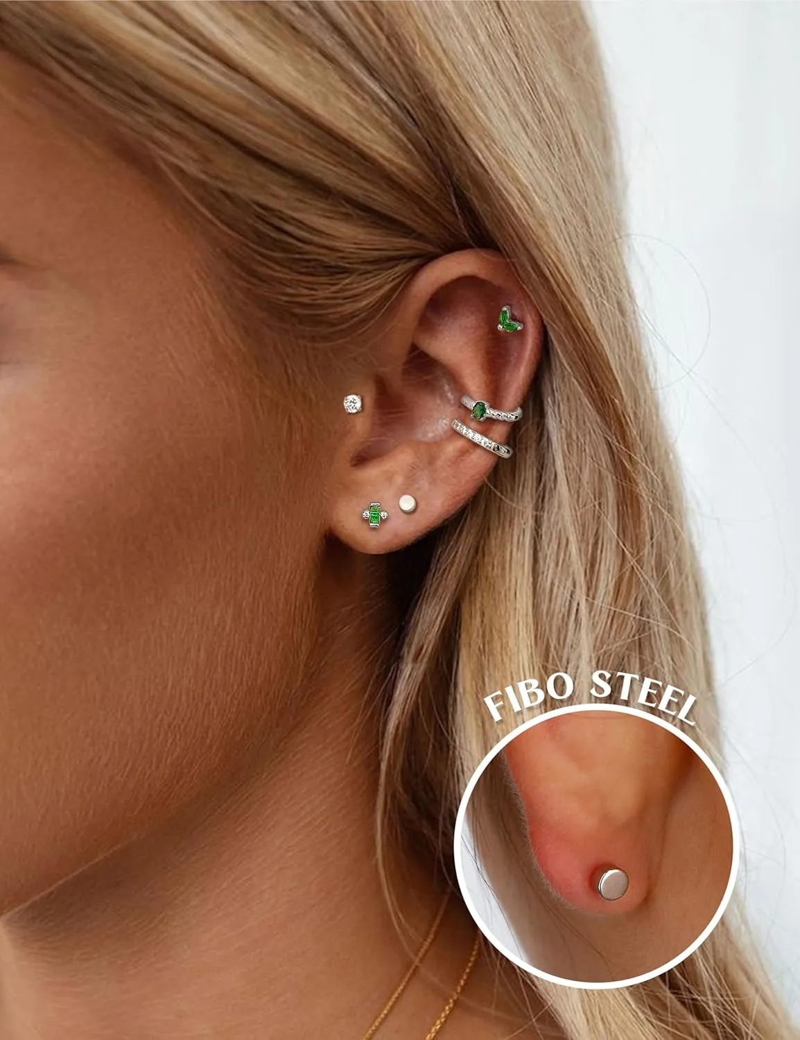 18PCS Gold Flat Back Earrings for Women - Hypoallergenic Cartilage Earring Sets for Multiple Piercing - 20G Surgical Stainless Steel Earrings Trendy Earring Stacks Small Stud Hoop Flatback Earrings(    )