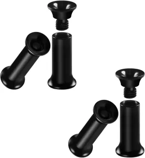 2 Pairs Acrylic Internally Threaded Double Flared Saddle Piercing Jewelry Stretcher Ear Lobe Screw-fit Flesh Tunnel Plugs
