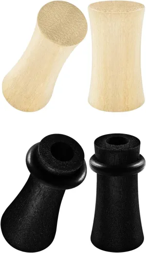 2 Pairs Crocodile Wood Areng Double Flared Saddle Piercing Jewelry Ear Stretcher Flesh Tunnel O ring Earring Lobe Plugs