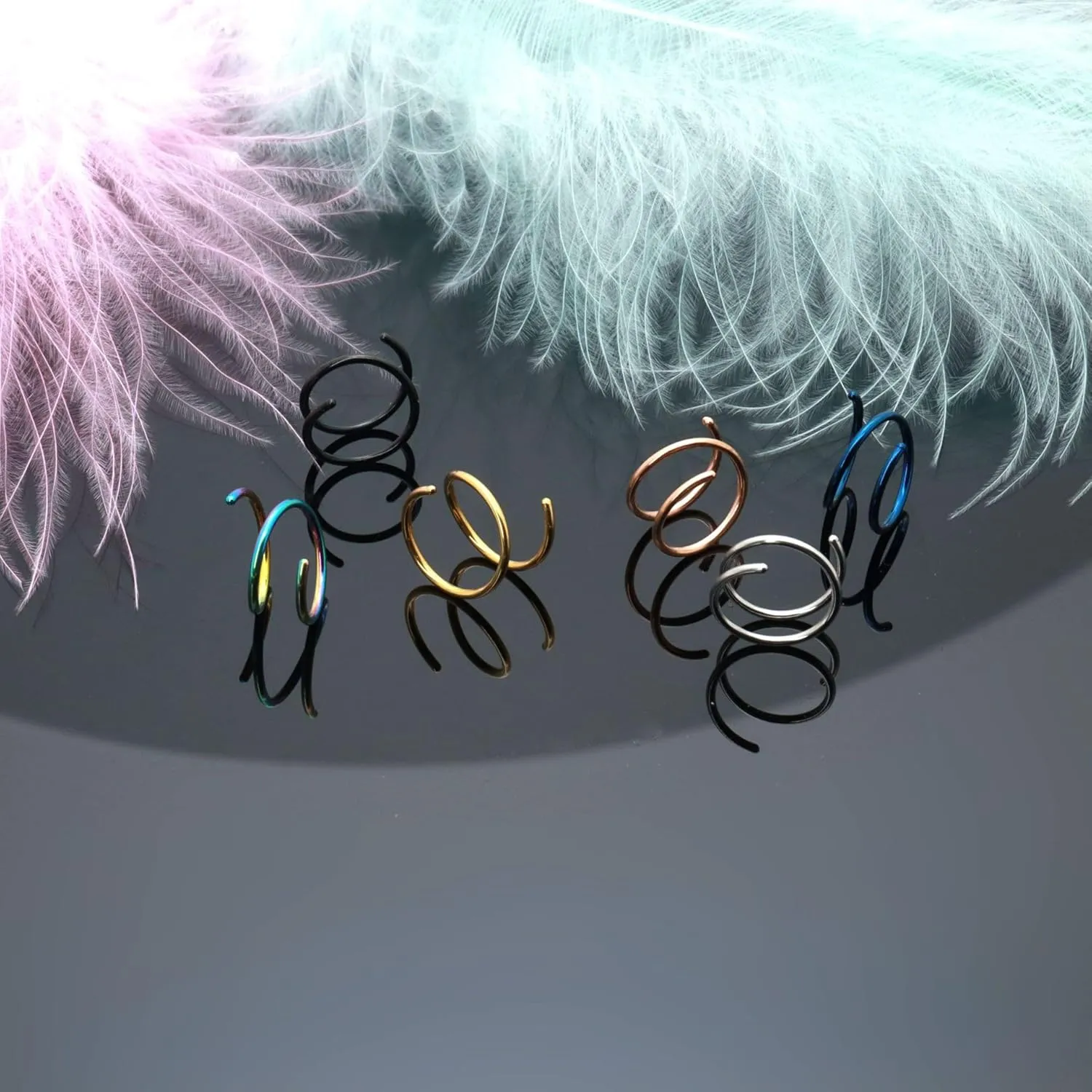 2 PCS 20G Diameter 6mm Silver Double Hoop Septum Nose Ring Cartilage Made with Hypoallergenic Surgical Steel Nose Lip Tragus Earring Ring Piercing Jewelry for Women and Men