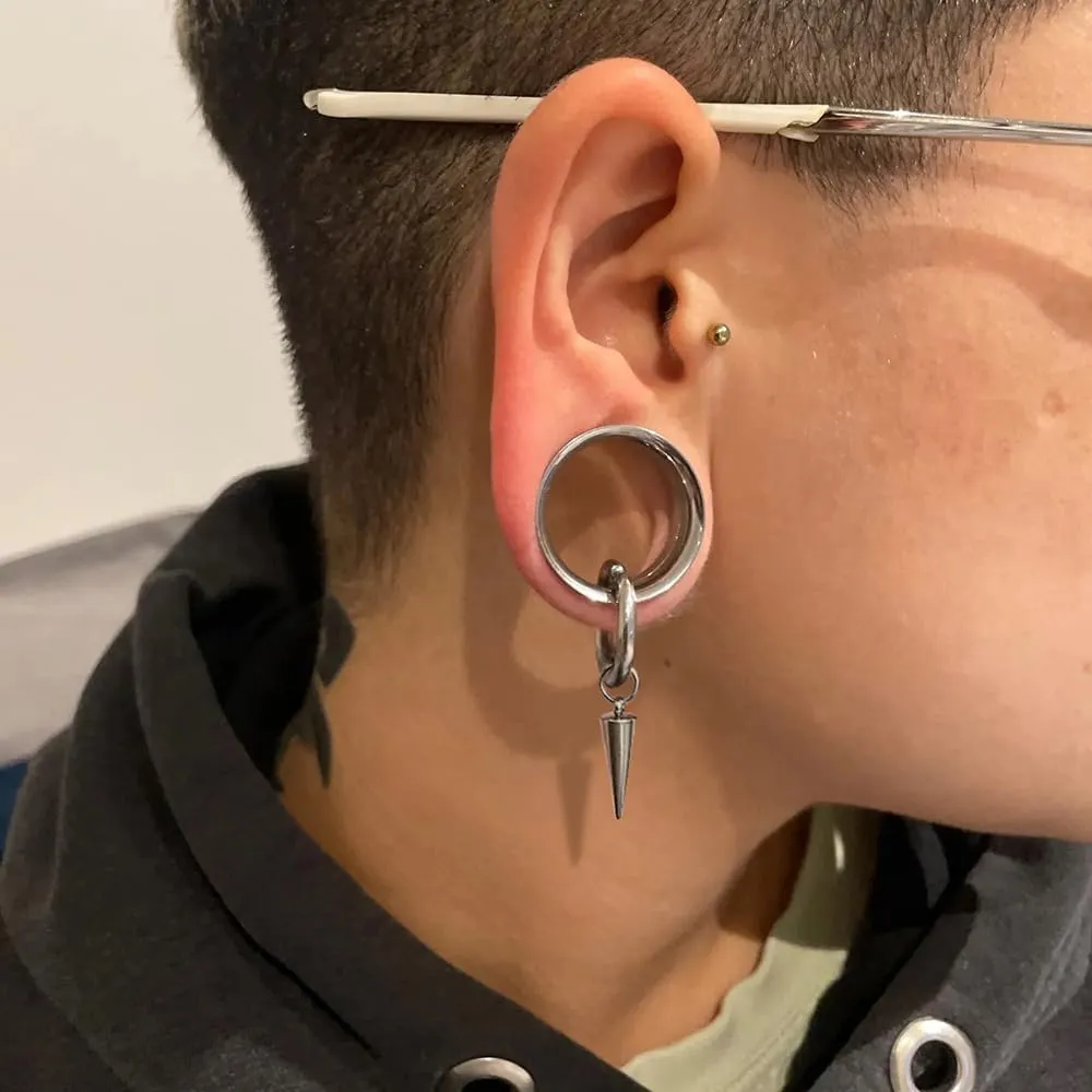 2 PCS Ear Gauges Classic Horn with Tip Taper for Stretched Ears Hypoallergenic 316 Stainless Steel Ear cuff Tunels plugs 00G 8mm-16mm(0G-5/8'') Body Piercing Jewelry