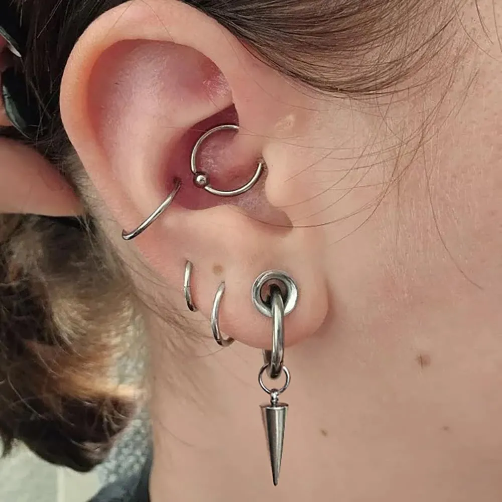 2 PCS Ear Gauges Classic Horn with Tip Taper for Stretched Ears Hypoallergenic 316 Stainless Steel Ear cuff Tunels plugs 00G 8mm-16mm(0G-5/8'') Body Piercing Jewelry