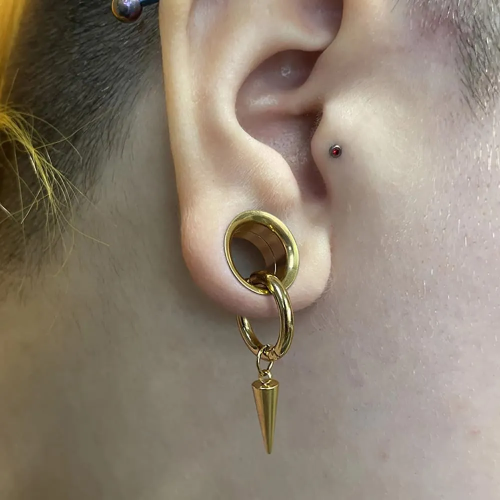 2 PCS Ear Gauges Classic Horn with Tip Taper for Stretched Ears Hypoallergenic 316 Stainless Steel Ear cuff Tunels plugs 00G 8mm-16mm(0G-5/8'') Body Piercing Jewelry
