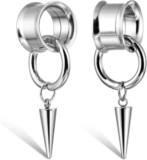 2 PCS Ear Gauges Classic Horn with Tip Taper for Stretched Ears Hypoallergenic 316 Stainless Steel Ear cuff Tunels plugs 00G 8mm-16mm(0G-5/8'') Body Piercing Jewelry