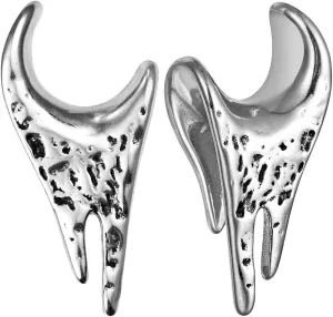 2 PCS Ear Gauges dark drop saddle tunnles for Stretched Ears Hypoallergenic 316 Stainless Steel Ear cuff Tunels plugs 00G 8mm-16mm(0G-5/8'') Body Piercing Jewelry gold silver black