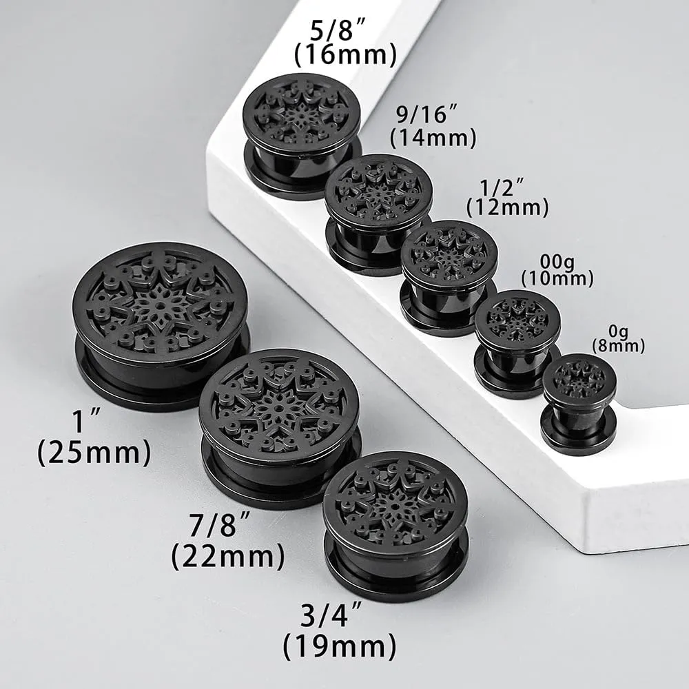 2 PCS Figure Gauges for Ears Hypoallergenic 316 Stainless Steel Ear Gauge Plugs for Women Men Comfy Ear Plugs Gauges Body Ear Piercing Jewelry