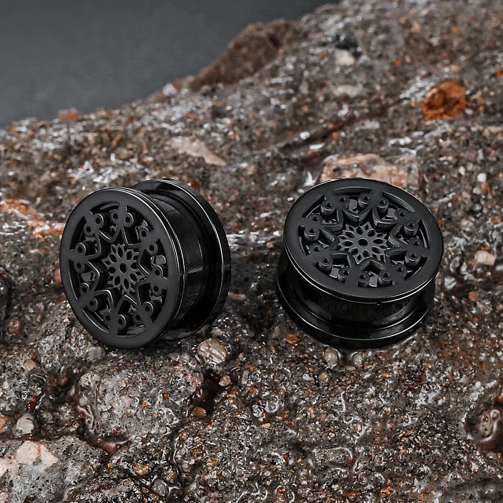 2 PCS Figure Gauges for Ears Hypoallergenic 316 Stainless Steel Ear Gauge Plugs for Women Men Comfy Ear Plugs Gauges Body Ear Piercing Jewelry