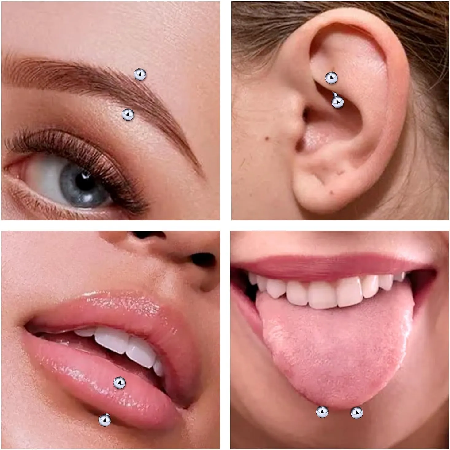 20G 18G 16G 14G 12G 8G 6G 4G 2G Astm F136 Titanium Internal Thread Eyebrow Piercing Jewelry Curved Barbell Vertical Labret Lip Daith Rook Earrings Navel Belly Button Ring Piercing Jewelry