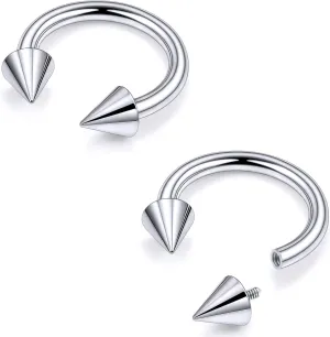 20G 18G 16G 14G 12G 8G 6G 4G 2G ASTM F136 Titanium Internal Thread Horseshoe Septum Ring Jewelry Circular Barbell Helix Snug Tragus Rook Daith Cartilage Earring Lip Ring Piercing Jewelry
