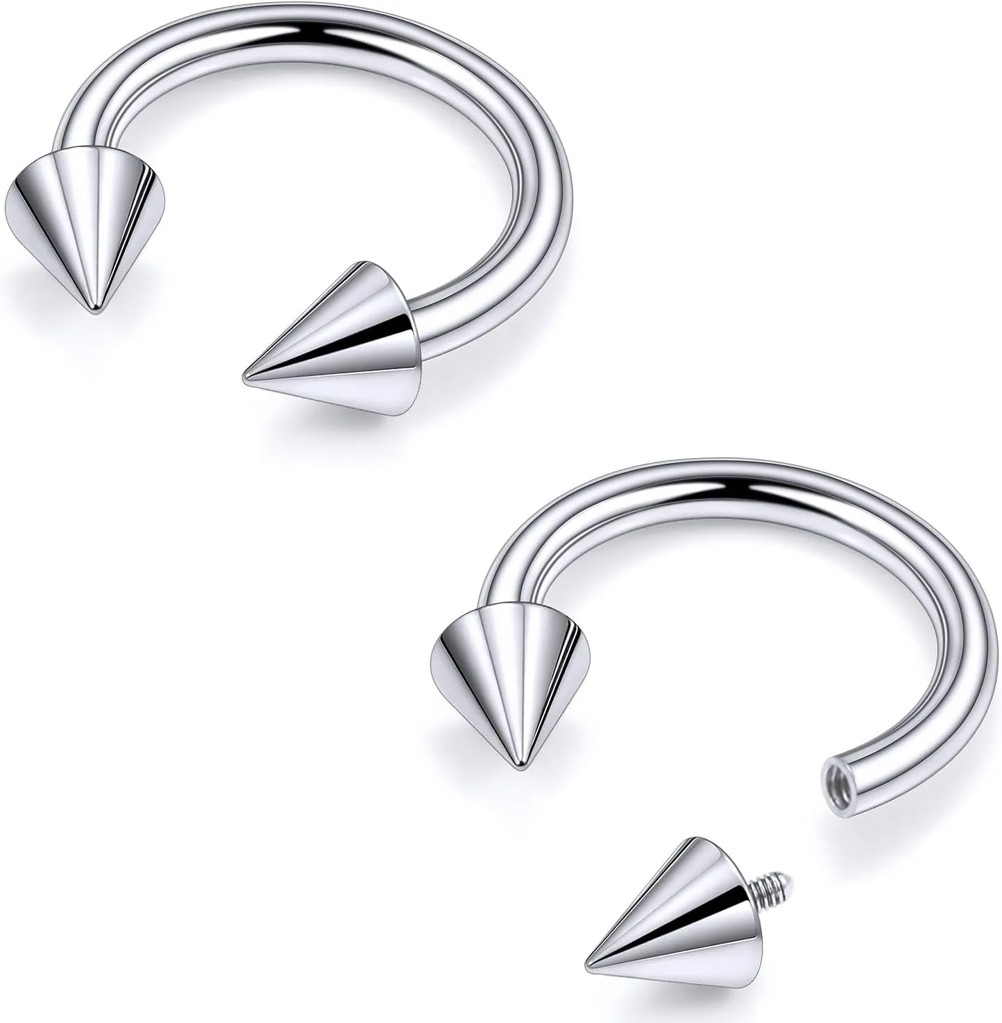 20G 18G 16G 14G 12G 8G 6G 4G 2G ASTM F136 Titanium Internal Thread Horseshoe Septum Ring Jewelry Circular Barbell Helix Snug Tragus Rook Daith Cartilage Earring Lip Ring Piercing Jewelry