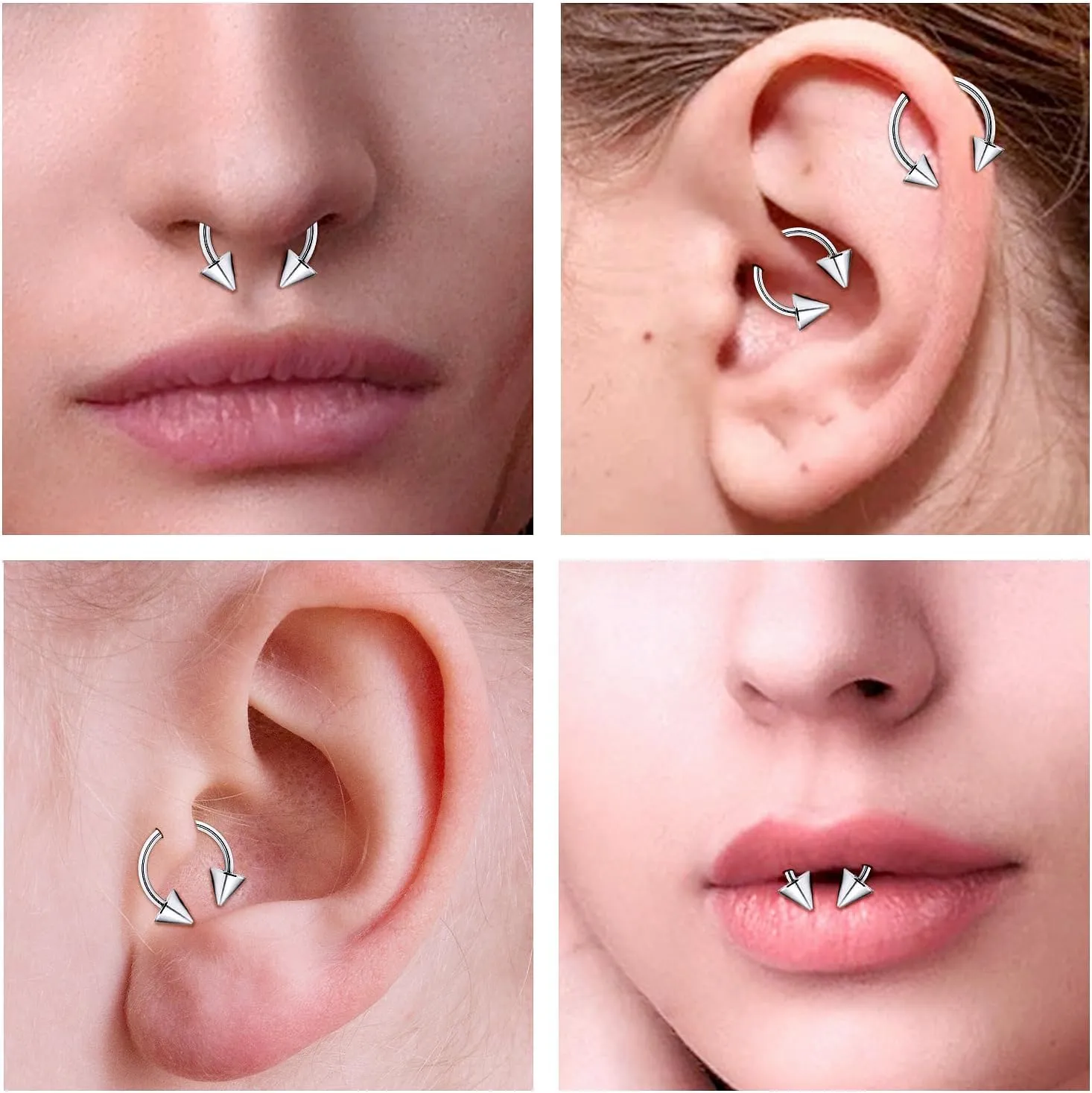 20G 18G 16G 14G 12G 8G 6G 4G 2G ASTM F136 Titanium Internal Thread Horseshoe Septum Ring Jewelry Circular Barbell Helix Snug Tragus Rook Daith Cartilage Earring Lip Ring Piercing Jewelry