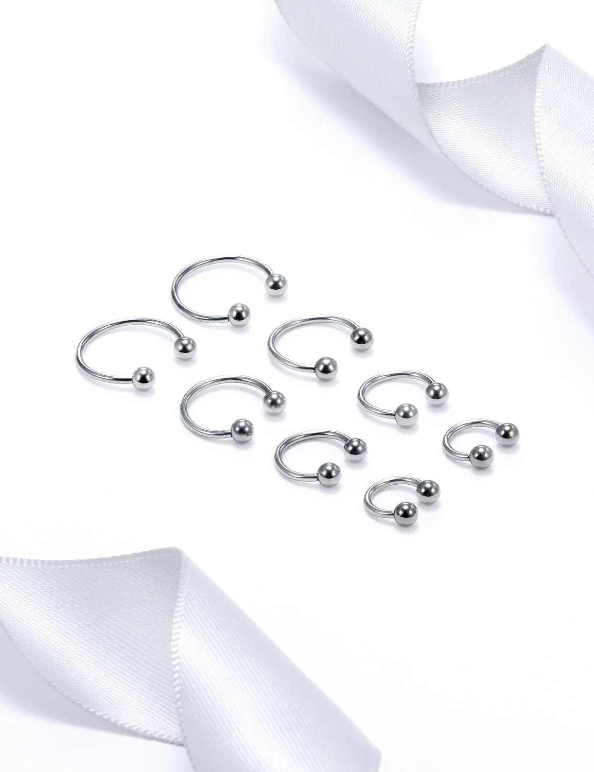 20G 18G 16G 14G 12G ASTM F136 Titanium Horseshoe Septum Nose Ring Piercing Jewelry Circular Barbell Helix Snug Tragus Rook Daith Cartilage Earring Lip Ring Hoop Piercing Jewelry for Women Men