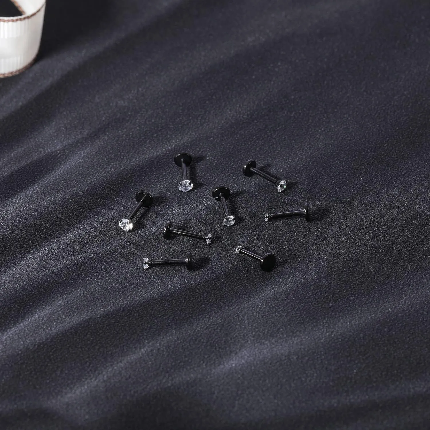 20G 18G 16G 6mm Threadless Push in Nose Stud Rings for Women Men Stainless Steel Nose Studs Nostril Piercing Jewelry CZ Nose Rings Studs1.5MM 2MM 2.5MM 3MM 8Pcs Black Silver 14K Gold Filled