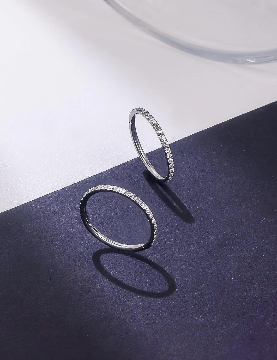 20G 18G 16G Titanium Nose Rings Hoops G23 Hinged Septum Nose Rings Clicker Helix Daith Rook Cartilage Tragus Earrings Segment Ring Lip Ring Piercing Jewelry for Women Men 8mm 10mm