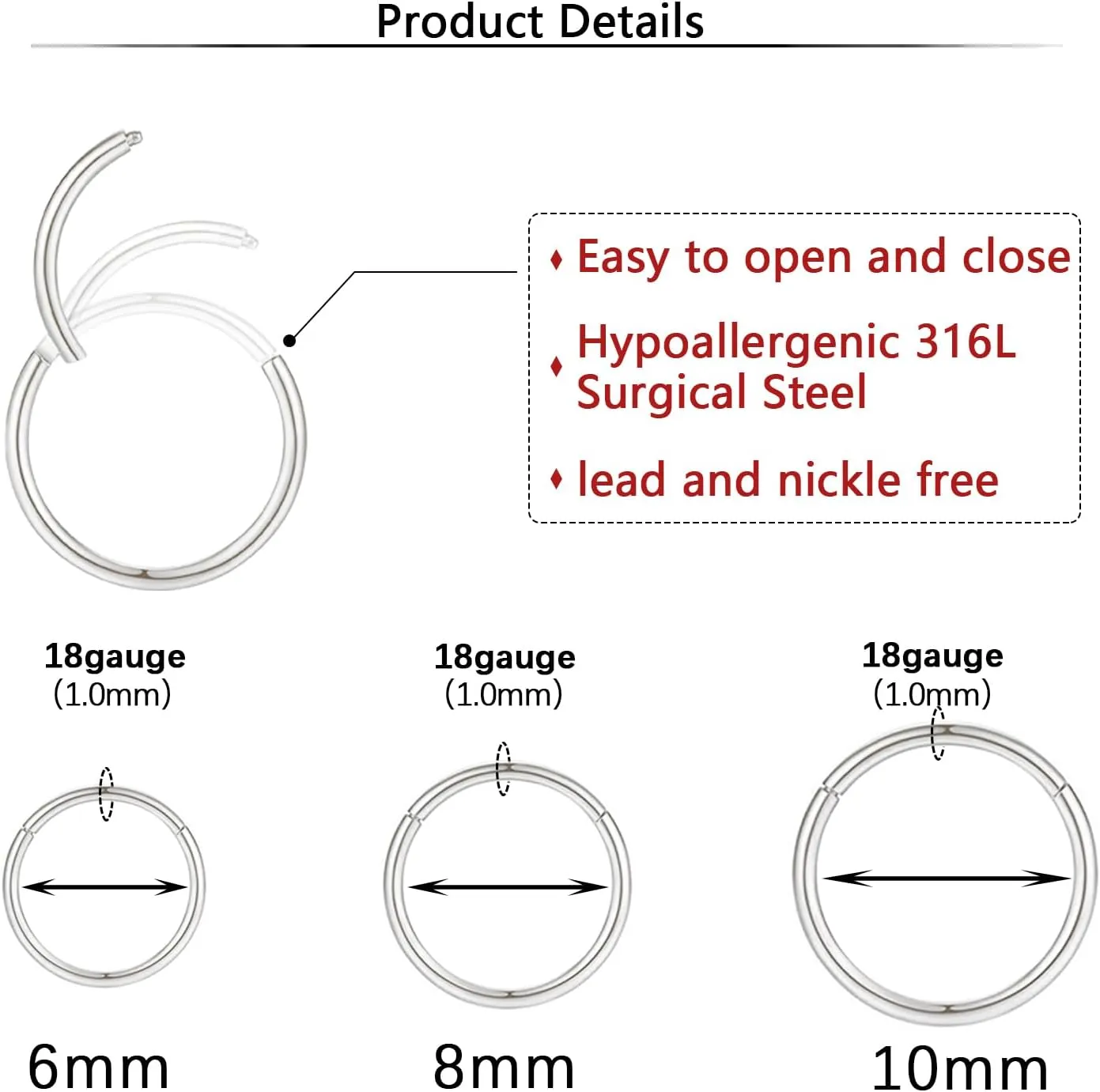 20g 316L Surgical Steel Nose Rings Hoop for Women Men,Hypoallergenic L Shape Nose Studs Corkscrew Studs Pack | Multi-Use Helix Cartilage Earrings Piercing 15Pcs