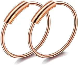 2PC 0.6mm(22G) Silver Diameter 6mm Septum Nose Hoop Tragus Cartilage Jewelry 316L Stainless Steel Hypoallergenic Earring Conch Ring Piercing Jewelry for Women And Men