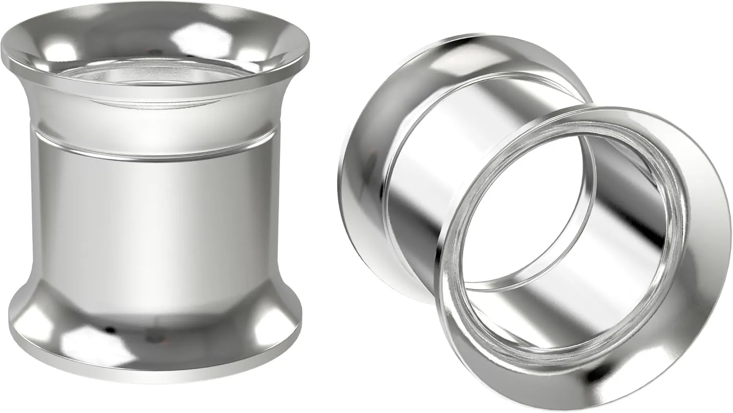 2pc Stainless Steel Tunnel Plugs Double Flare Ear Flesh Expander Earrings Gauges For Men Women Metal