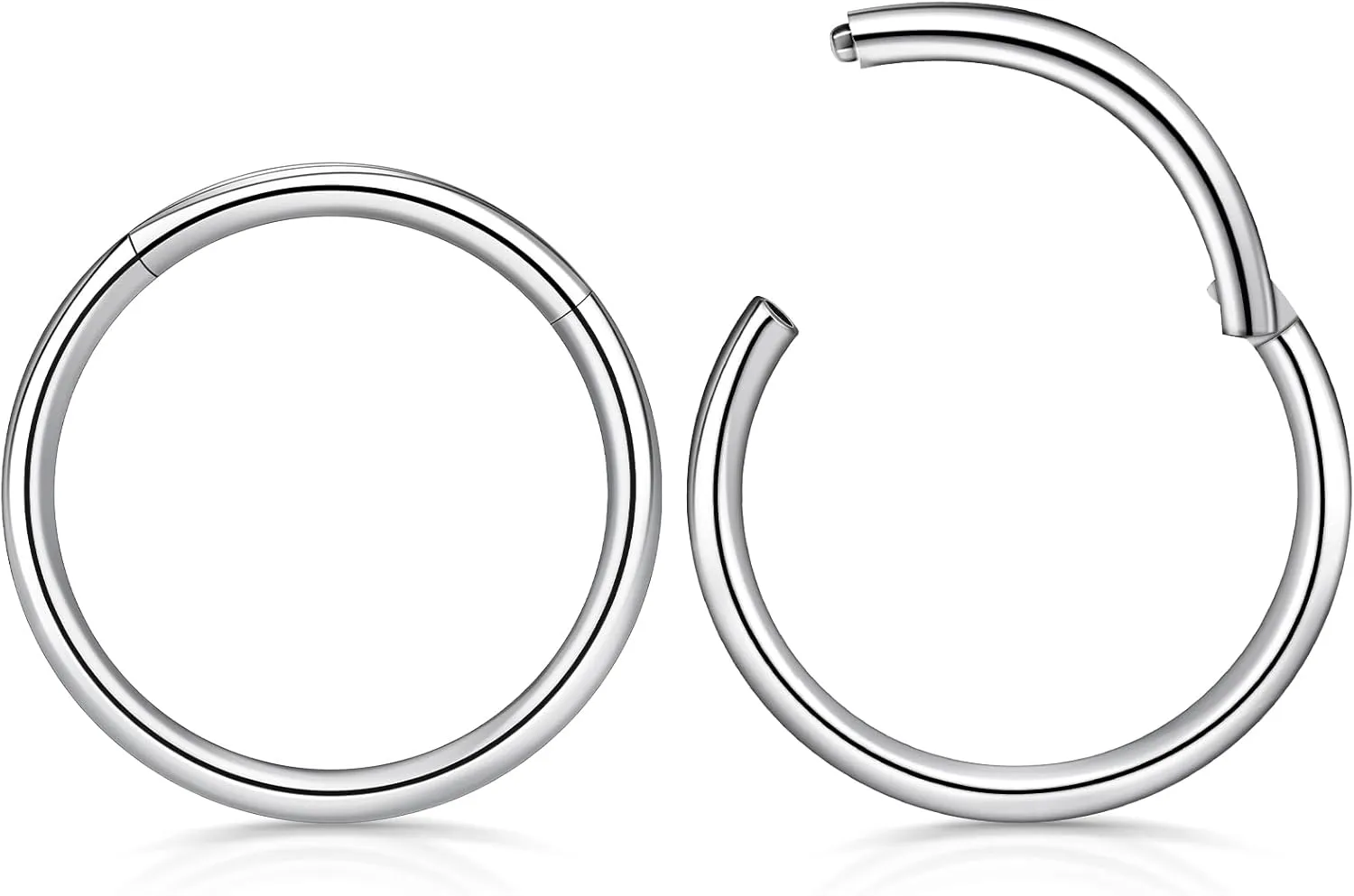 2pcs 316l Surgical Steel Nose Rings 20G 18G 16G Nose Hoop Diameter 6mm 7mm 8mm 9mm 10mm 12mm Septum Ring Cartilage Earrings Helix Tragus Conch Daith Rook Nose Piercing Jewelry Gold-Silver