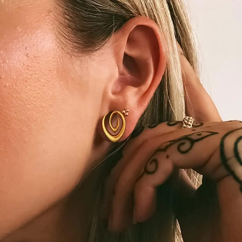 2PCS 8mm-25mm (0G-1") Spiral Saddle Plugs Gauges Tunnels for Stretched Ears, Hypoallergenic 316 Stainless Steel Ear Tunnels Gauges Body Piercing Jewelry for Men Women