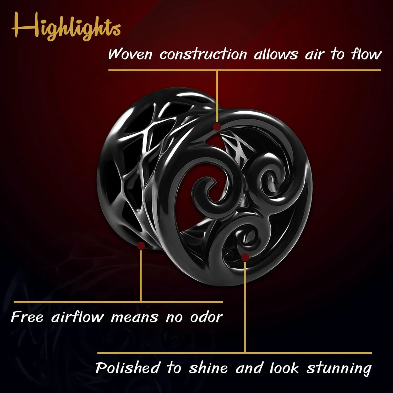 2Pcs Blackline Alloy Double Flared Saddle Piercing Jewelry Ear Stretcher Plugs Flesh Earring Lobe Gauge More Choices