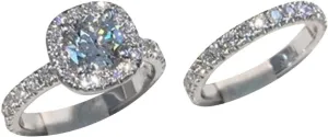 2PCS Couple Artificial Diamond Rings Women Wedding Band Proposal Ring Zircon Diamond Rings Set Engagement Jewelry