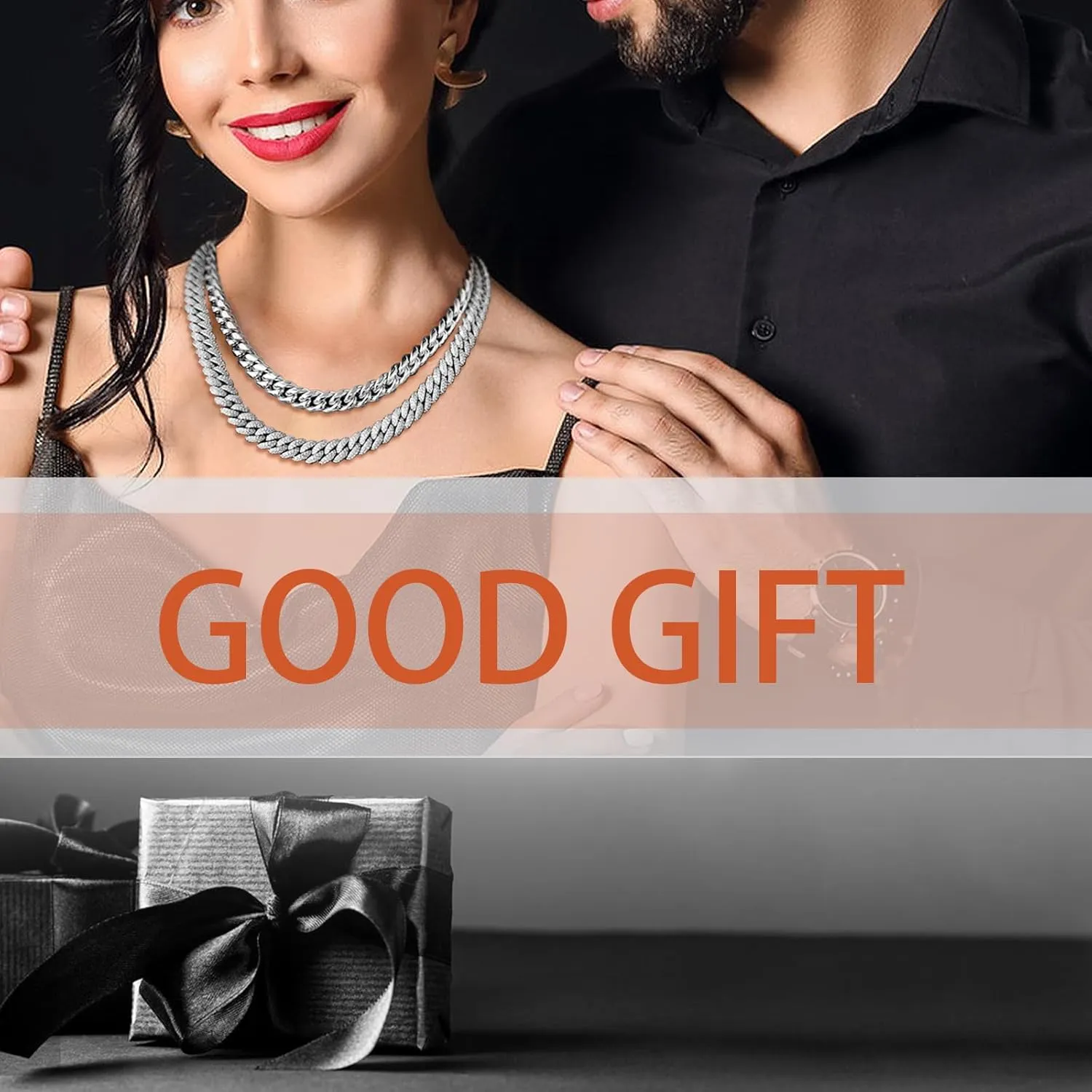 2PCS Cuban Link Chain for Men Women, 10MM Iced Out Diamond Chains 18K White Gold Plated Miami Chain Necklaces Choker Bling Luxury 5A  CZ Hip Hop Mens Jewelry Silver Thick Cuban Chain 16/18/20/22inch