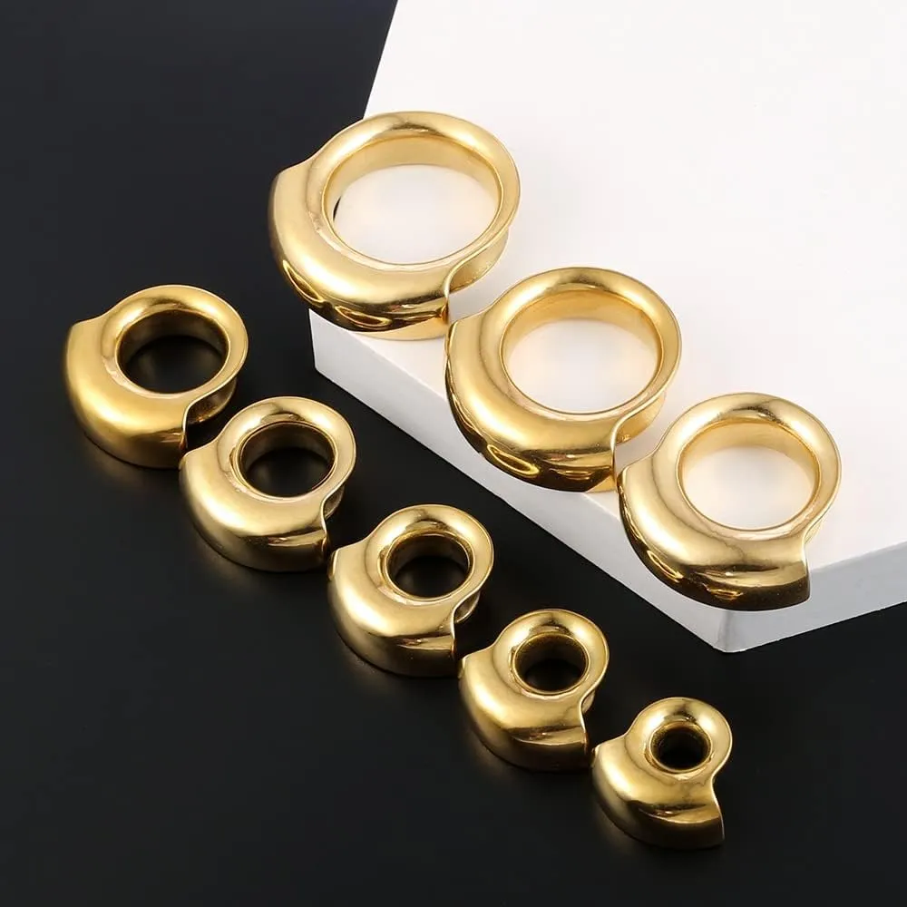 2PCS Ear Plugs Gauges for Stretched Ears Hypoallergenic 316 Stainless Steel Ear cuff Tunels 8mm-25mm (0G-1") Body Piercing Jewelry for Women Men