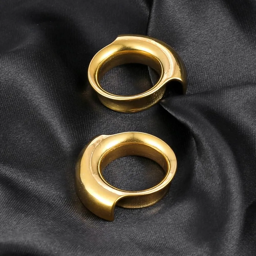 2PCS Ear Plugs Gauges for Stretched Ears Hypoallergenic 316 Stainless Steel Ear cuff Tunels 8mm-25mm (0G-1") Body Piercing Jewelry for Women Men