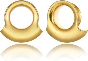 2PCS Ear Plugs Gauges for Stretched Ears Hypoallergenic 316 Stainless Steel Ear cuff Tunels 8mm-25mm (0G-1") Body Piercing Jewelry for Women Men