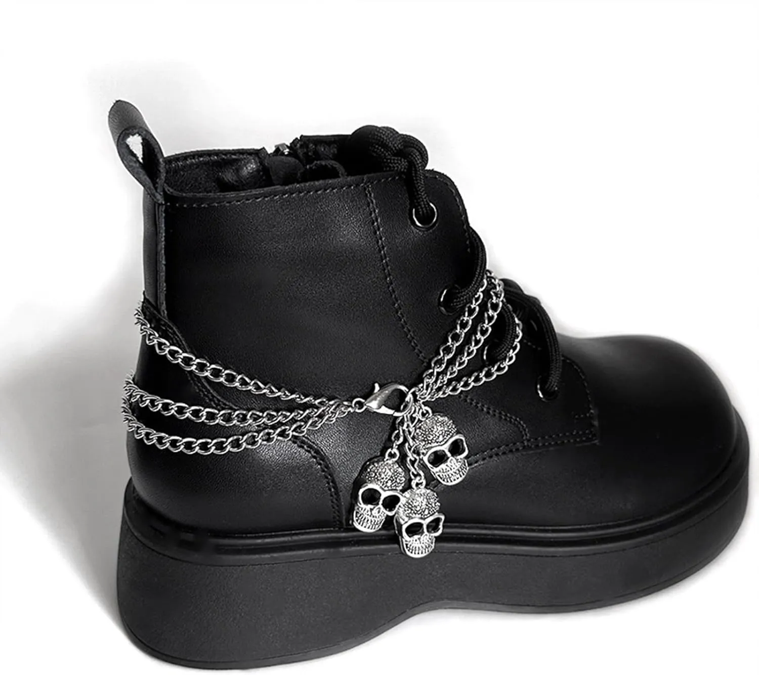 2PCS Shoe Charms Chain Shoelace Chains DIY Punk Shoe Accessories Decoration for Boot Sneaker Bag Handbags Pants Chain Keychain Cool Party for Girl Women