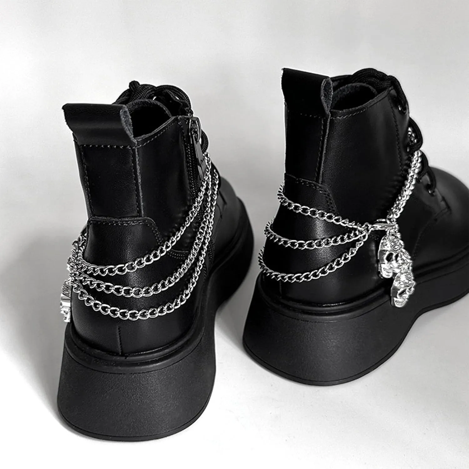 2PCS Shoe Charms Chain Shoelace Chains DIY Punk Shoe Accessories Decoration for Boot Sneaker Bag Handbags Pants Chain Keychain Cool Party for Girl Women