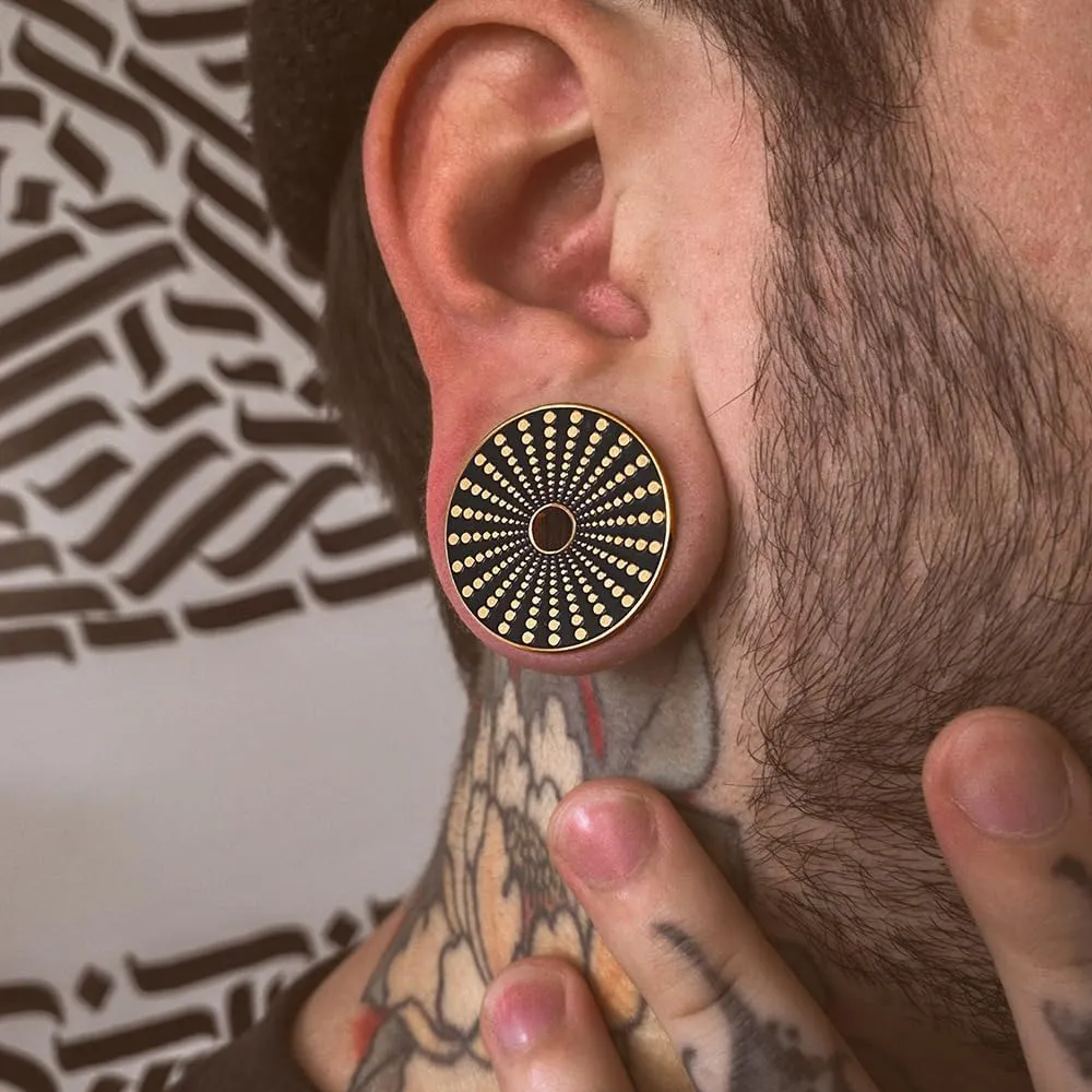 2PCS Unique Ear Gauges Plugs Tunnels for Stretched Ears, Hypoallergenic 316 Stainless Steel Plugs Tunels Gauuges for Ears 8mm-25mm (0G-1") Body Piercing Jewelry for Women Men