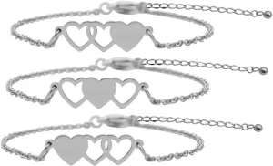 3 Sisters Ring Set Three Heart Rings of 3 Friendship Ring 3 Sister Gift