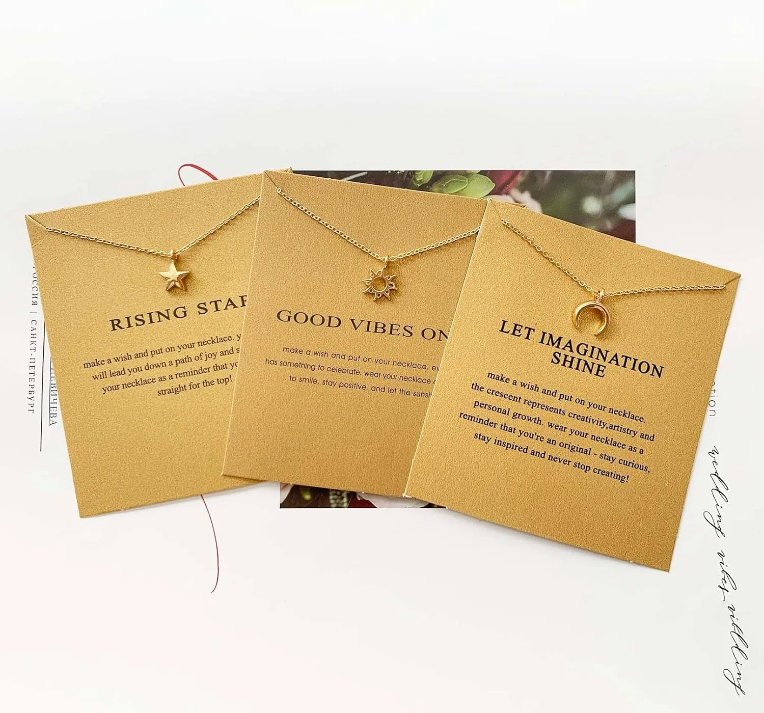 3pcs Sun and Moon Star Pedant Necklace 3 Set Sister Friend Gift for Women Men