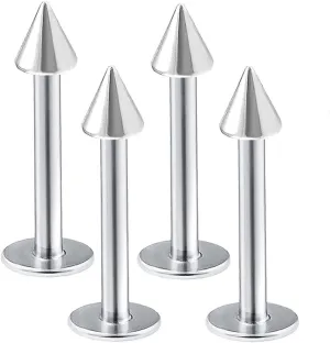 4pcs 14g Labret Studs Lip Ring Snake Spider Bite Forward Helix Monroe Dahlia Inner Conch Surgical Steel 3mm Spike Pick Size
