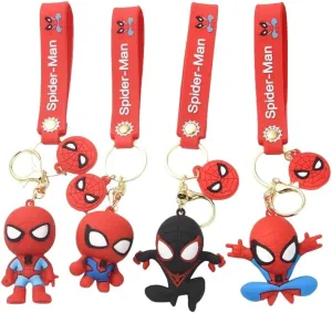 4pcs cartoon spider keychains, suitable for both girls and boys. Kawaii keychains, which can be used as backpack keychain accessories, wrist chains or car ornaments.