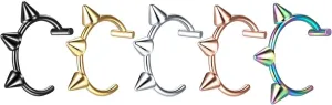 5 Pieces/15 Pieces 10mm Punk Stainless Steel Fake Lip Rings C-Clip Lip Rings Helix Rook Tragus Faux Septum Body Piercing Jewelry