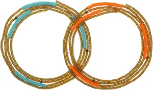 50 Handmade African Waist Beads for Women Non-Stretching,Waist Jewelry Body Accessories for Women(Tie-on)