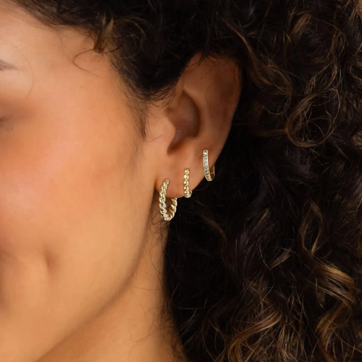 6 Pairs 14K Gold Hoop Earrings for Women,Chunky Hoop Earrings Multipack Hypoallergenic,Lightweight Hoop Earrings for Women Gold Jewelry Gifts