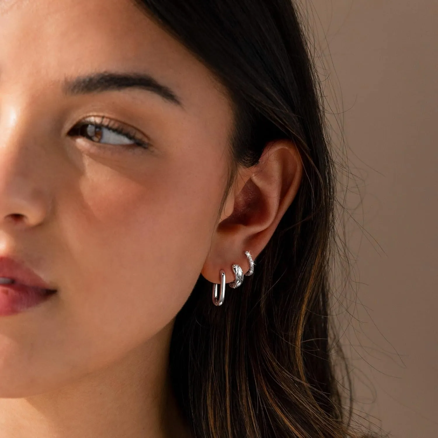 6 Pairs 14K Gold Hoop Earrings for Women,Chunky Hoop Earrings Multipack Hypoallergenic,Lightweight Hoop Earrings for Women Gold Jewelry Gifts
