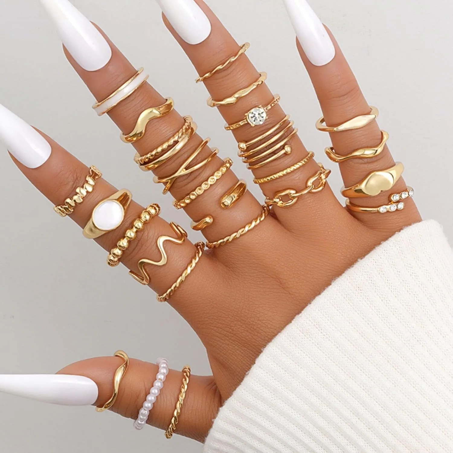 73 Pcs Gold Knuckle Rings for Women, 14K Gold Stackable Chunky Rings Pack, That Don't Tarnish Gold Rings, Vintage Boho Heart Butterfly Ring Jewelry Set