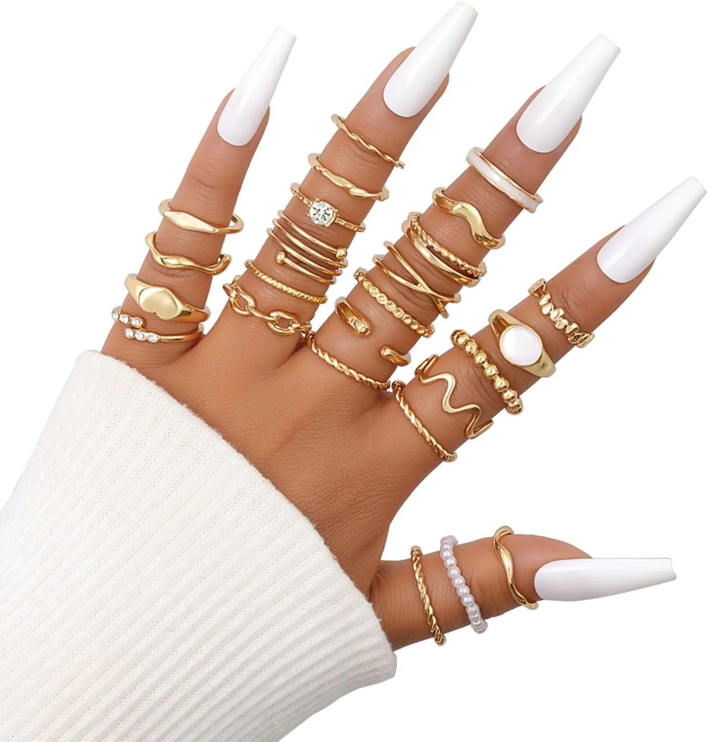 73 Pcs Gold Knuckle Rings for Women, 14K Gold Stackable Chunky Rings Pack, That Don't Tarnish Gold Rings, Vintage Boho Heart Butterfly Ring Jewelry Set