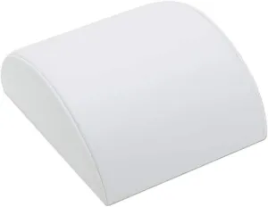 888 Display - White Faux Leather Half Moon Bracelet Showcase Display Stand (3" x 5" x 2 1/2"H (76 x 127 x 63mm), White Faux Leather)