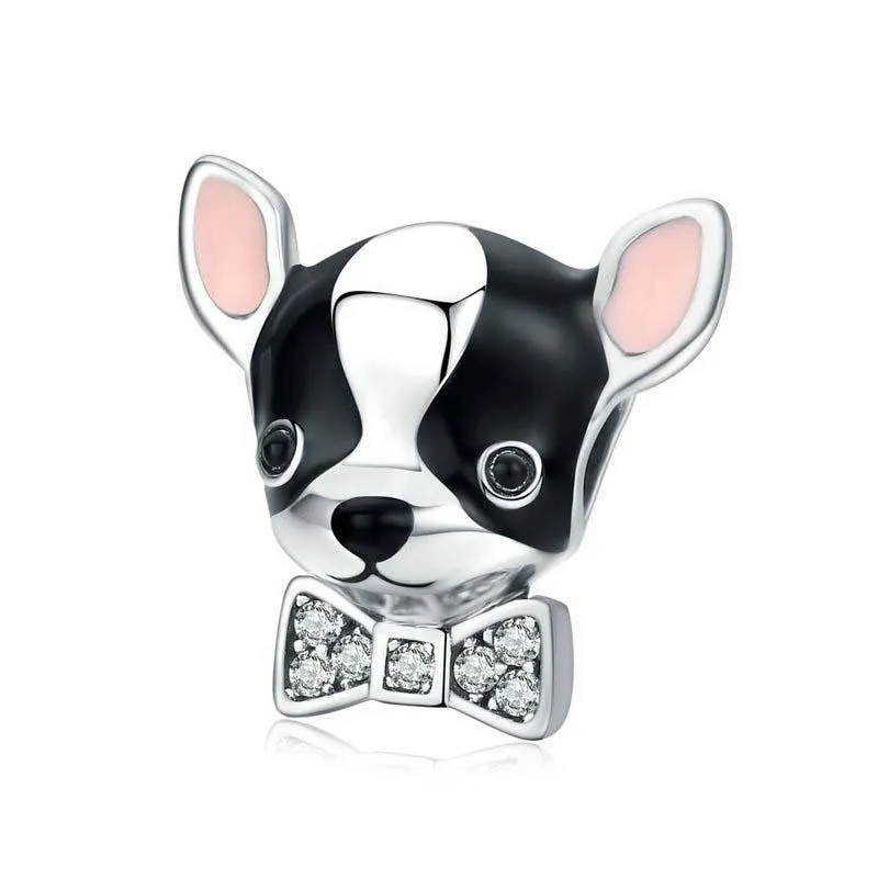 925 Sterling Silver Charming Chihuahua Beaded Bracelet