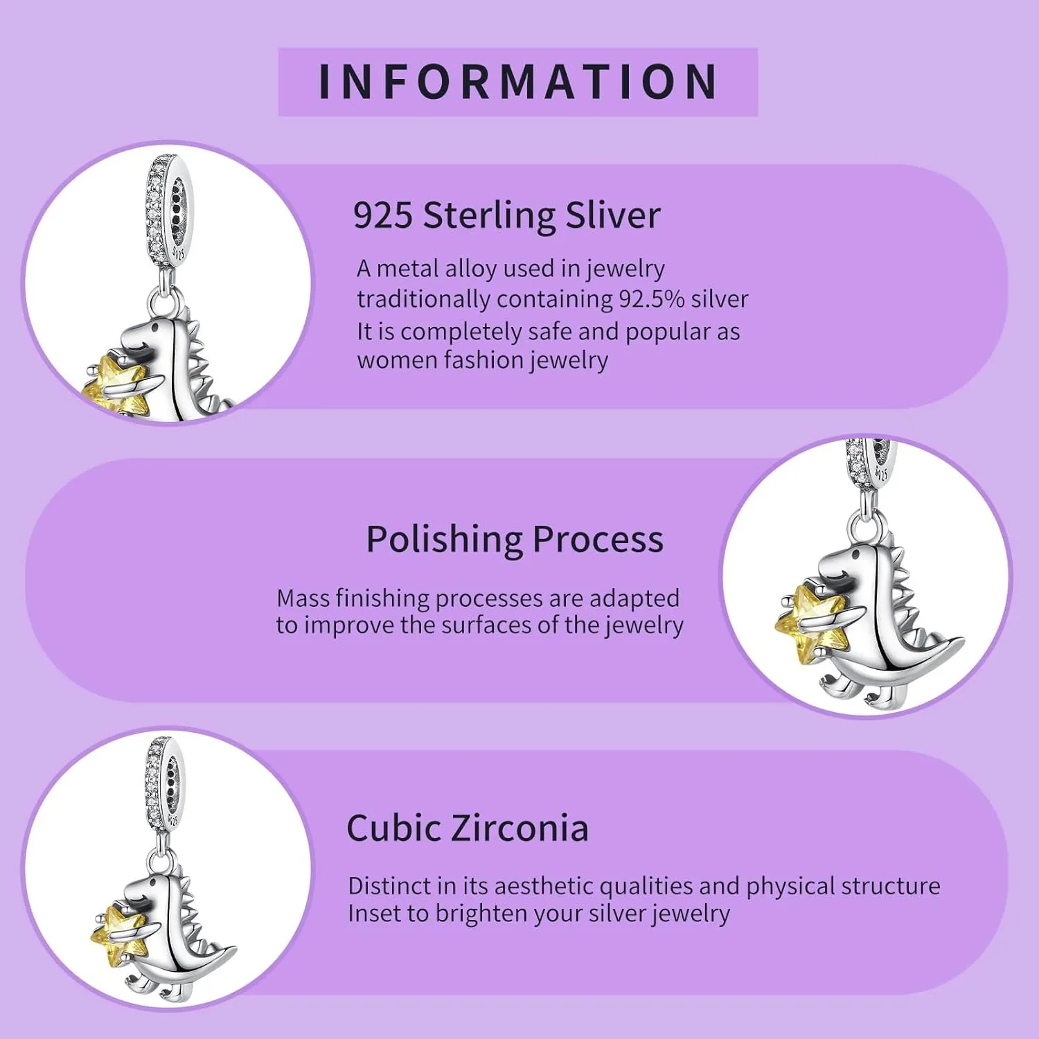 925 Sterling Silver Charms Bracelet Necklace Penguin Butterfly Dinosaur Turtle Dog Fireflies Pendant Beads Angel Wings & Heart Charm Jewellery Gift for Women Girls at Christmas,Birthday