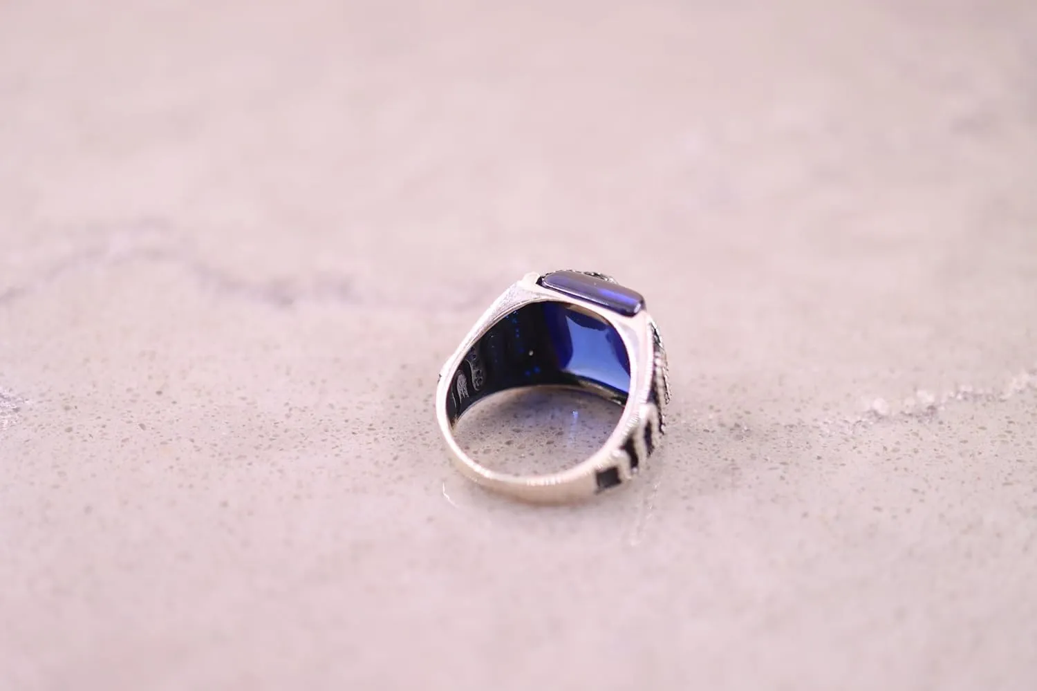 925 Sterling Silver Snake Ring, Sapphire Ring for Mens, Silver Snake Ring, Handmade Ottoman Turkish Silver Ring for Men, Gemstone Mens Rings - Unique Mens Jewelry Gift (Sapphire, 11.5)